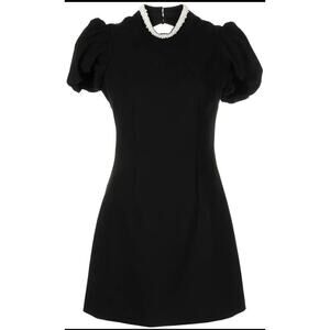NEW Likely Black Bonnie Faux Pearl Collar Dress Size 8